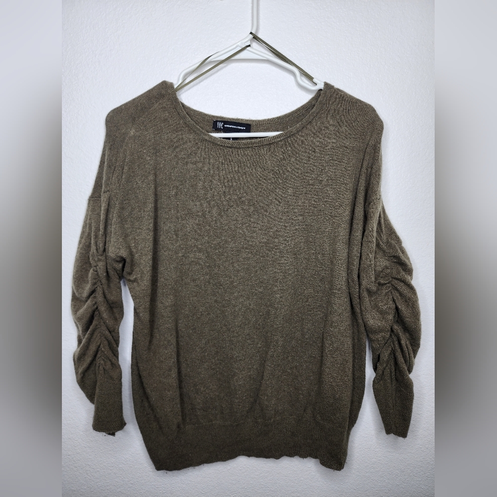 Green Blouse Long Half Sleeve Size Small INC International Concepts